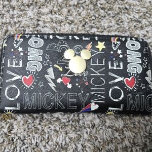 Mickey Mouse Black Wallet with Colorful Accents